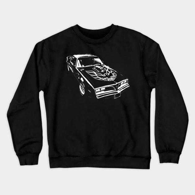 1978 Trans am white Crewneck Sweatshirt by GrizzlyVisionStudio